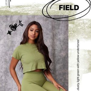 SET Active Sculptflex One-shoulder Bra and Leggings in Field (M)